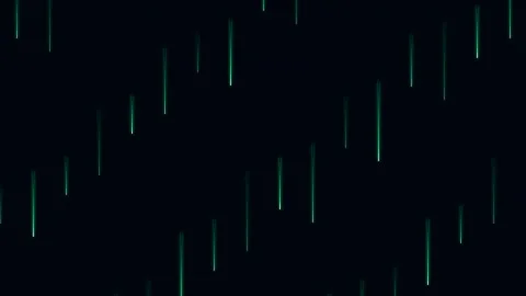 Minimalist digital rain effect with glowing cyan lines on dark background Stock Footage 338312000