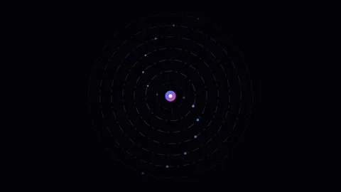 Minimalist digital representation of an atomic orbital structure pattern Video stock 338309553