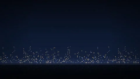 Minimalist digital representation of a distant city skyline glowing with sm.. Stock Footage 346723689
