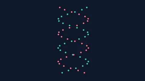 Minimalist digital representation of a dna strand on a dark blue background 库存影片 335149722