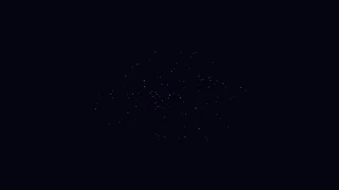 Minimalist digital representation of a glowing white particle cluster pattern Video stock 335117823