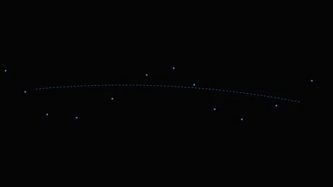Minimalist digital scatter plot showing data trends on a black background Stock Footage 339618097