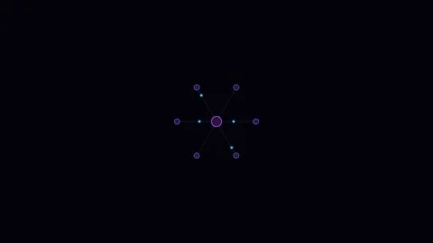 Minimalist digital star formation with glowing blue nodes on black background Stock-Footage 338311326