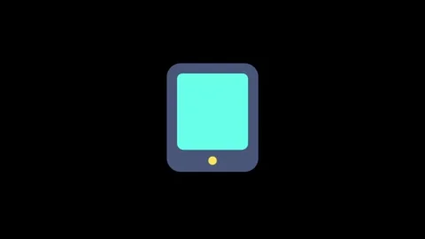 Minimalist Digital Tablet Icon on Dark Background with Bright Screen Display Stock Footage 341917773