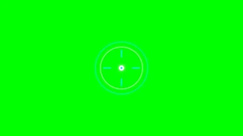 Minimalist digital targeting reticle icon isolated on a bright green backgrou Stock-Footage 340904422