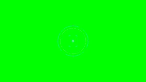 Minimalist digital targeting reticle icon isolated on a bright green backgrou Vidéo 341820979