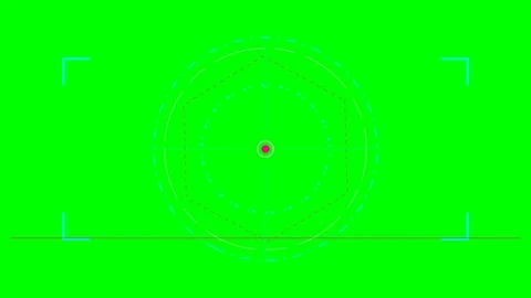 Minimalist digital targeting reticle overlay on a vibrant green background Stock Footage 341824026