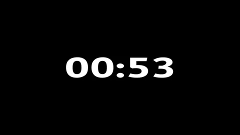 Minimalist digital timer counting down from one minute isolated on plain bl.. 库存影片 335493596