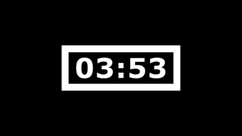 Minimalist digital timer counting down from four minutes on black. Stock-Footage 337520427