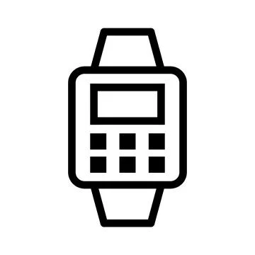Minimalist digital watch icon with time display for modern branding Stock Illustration