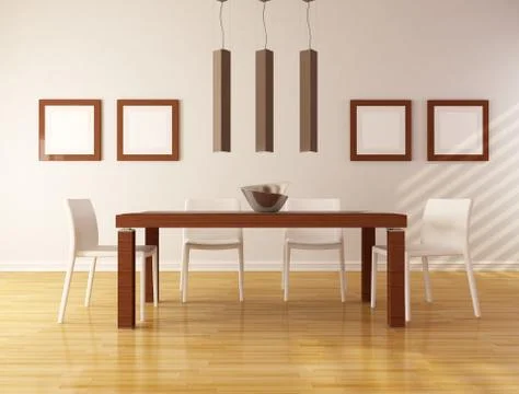Minimalist dining room Stock Illustration