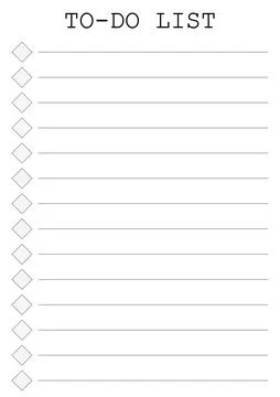 Minimalist To-Do List Template One Column A4 Size, Simple Task Planner Stockillustratie