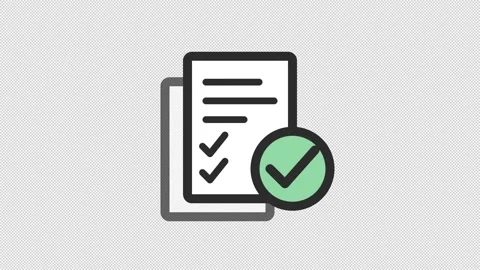 Minimalist Document Copy and Checklist UI Icon Animation Stock-Footage 343352075