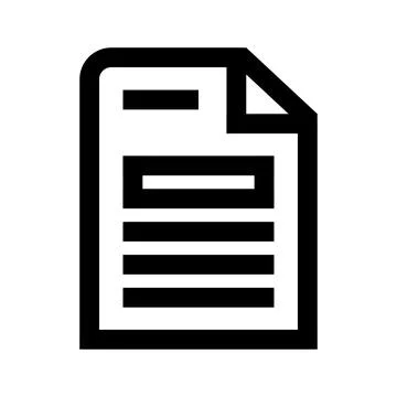 Minimalist document file icon isolated on a transparent background Stock Illustration