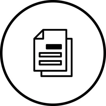 Minimalist document icon in circle frame for web design and user interface Illustrazione stock