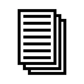 Minimalist document icon with empty lines for editable content placeholder Ilustração Stock