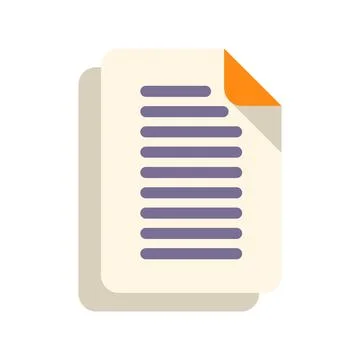 Minimalist document icon with folded orange corner design Stock Illustration