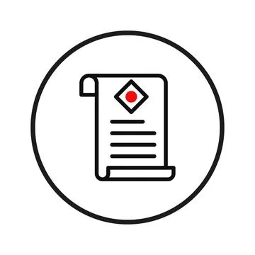 Minimalist document icon with geometric emblem offering a visually distinct.. Stock Illustration