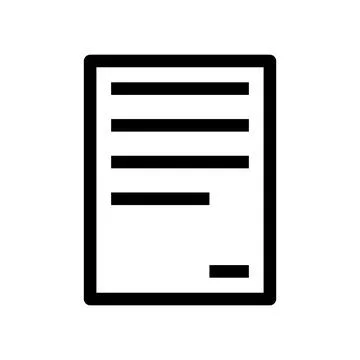 Minimalist document icon isolated on a transparent background Stock Illustration