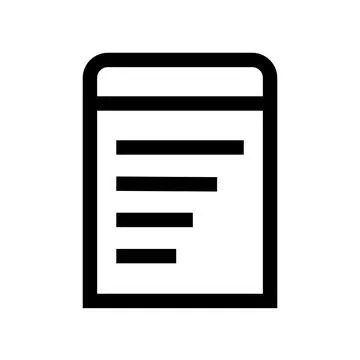 Minimalist document icon with list lines isolated on transparent background Stock Illustration