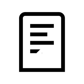 Minimalist document icon with text lines isolated on transparent background Stock Illustration