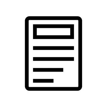 Minimalist document icon with text lines isolated on transparent background Stock Illustration