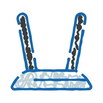 Minimalist doodle drawing representing a wireless internet router Stock Illustration