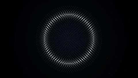 Minimalist Dot Pattern Design With Geometric Center Circle Shape Stock Footage 348430591