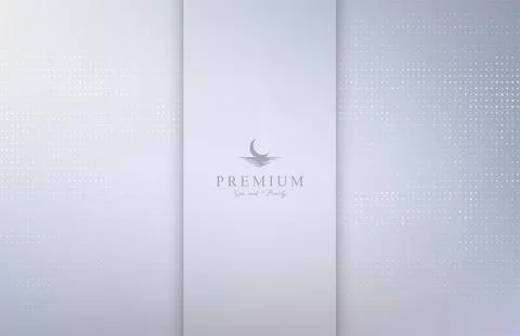 Minimalist dotted grid on a silver gradient background. Futuristic luxury d.. Illustrazione stock