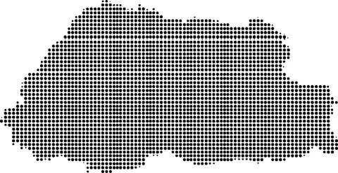 Minimalist Dotted Halftone Pattern Map of Bhutan Country Vector Illustratio.. Stock Illustration