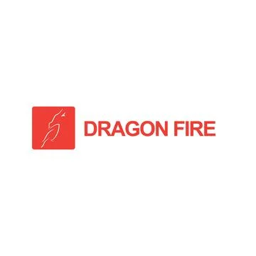 Minimalist dragon fire logo power Stock Illustration