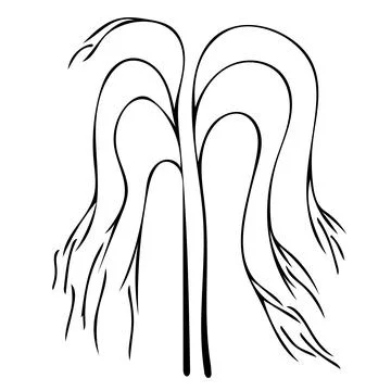 Minimalist drawing of a tree on a white background. Stock Illustration