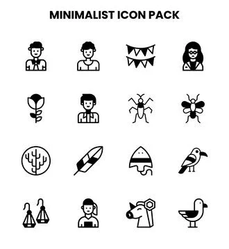 Minimalist DuoTone Vector Icons Pack 库存插图
