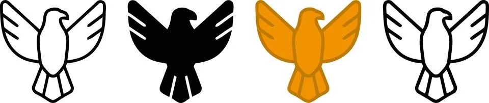 Minimalist Eagle Bird Logo Design in Different Styles Stock Illustration