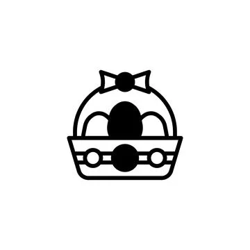 Minimalist easter celebration illustration featuring a stylized basket fill.. Stock Illustration