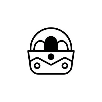 Minimalist easter egg basket illustration for holiday designs and festive t.. Illustrazione stock
