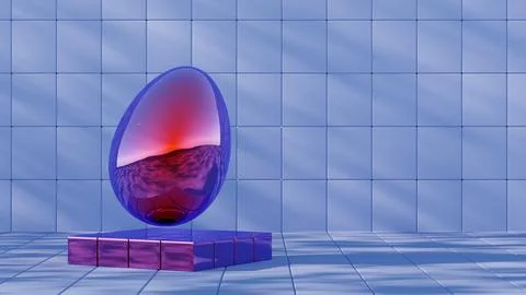 Minimalist Easter egg design with a sleek glass texture, offering a contempor 스톡 일러스트