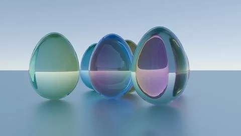 Minimalist Easter egg design with a sleek glass texture, offering a contempor Illustrazione stock