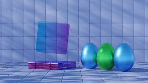 Minimalist Easter egg design with a sleek glass texture, offering a contempor Stock Illustration