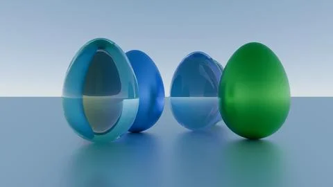 Minimalist Easter egg design with a sleek glass texture, offering a contempor Illustrazione stock