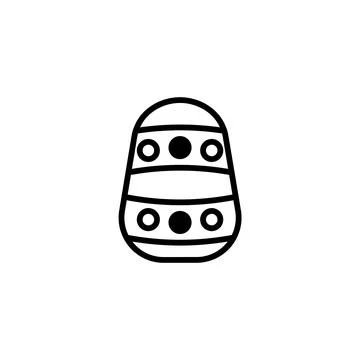 A minimalist easter egg illustration with bands and dots creating a decorat.. イラスト素材