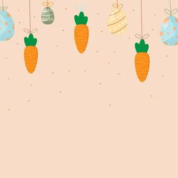 A minimalist Easter illustration featuring hanging decorative elements Illustrazione stock