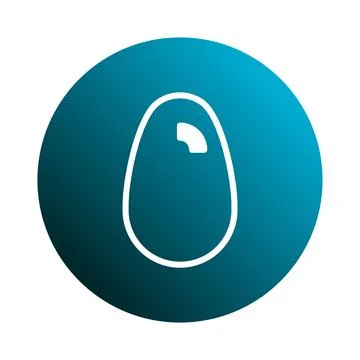 Minimalist egg icon on a blue gradient circle perfect for website or app de.. Stock Illustration