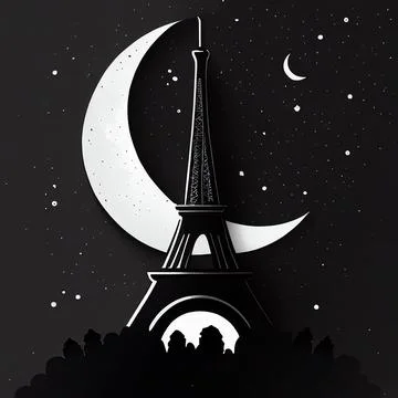 Minimalist Eiffel Tower Silhouette Ilustración de archivo