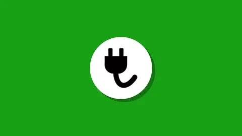 Minimalist electric plug icon animation on green background representing cl.. Stock Footage 329272498