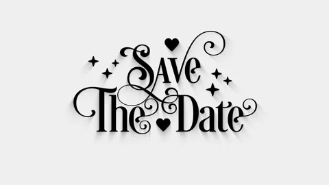 Minimalist Elegant Save The Date Animation with Heart and Shadow Effects Video stock 319059354