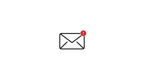 Minimalist email notification icon animation on white background. 4K Video stock 340882979