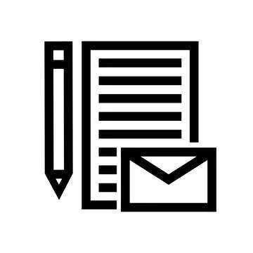 Minimalist email notification icon with document preview and arrow pointer Stock Illustration