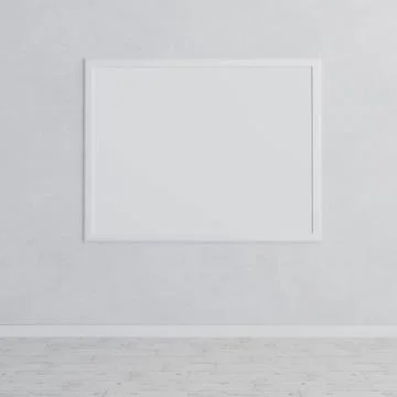 Minimalist Empty Frame on Gray Wall Stock Illustration
