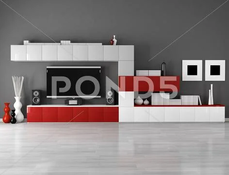 Minimalist empty living room Stock Illustration